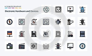 25 Devices Line Filled Style icon pack