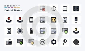 25 Devices Line Filled Style icon pack