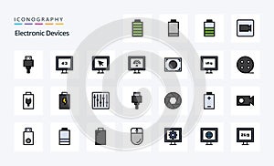 25 Devices Line Filled Style icon pack