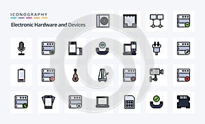 25 Devices Line Filled Style icon pack