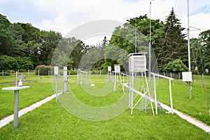 Devices for measuring wind speed, rainfall at weather station