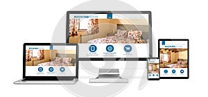 devices mockup booking hotel responsive design