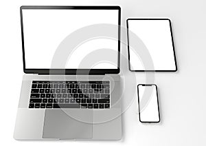 Devices for Responsive site mock-up laptop, phone, tablet