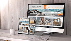 Devices responsive on workspace travel agency online