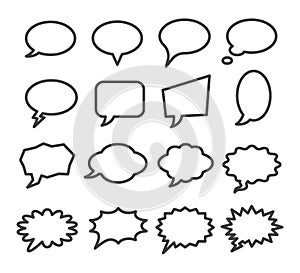 Speech bubble icon set photo