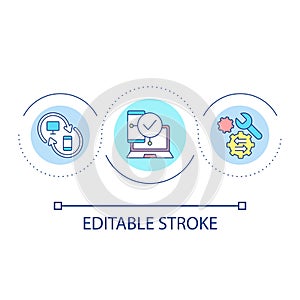 Devices synchronization loop concept icon