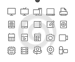 Devices UI Pixel Perfect Well-crafted Vector Thin Line Icons 48x48 Ready for 24x24 Grid for Web Graphics and Apps with