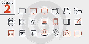 Devices UI Pixel Perfect Well-crafted Vector Thin Line Icons 48x48 Ready for 24x24 Grid for Web Graphics and Apps with