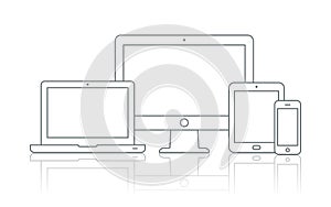 Devices vector icons of responsive design for presentation