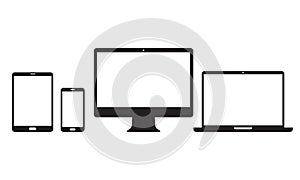 Devices vector line icons for responsive design