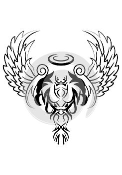 devil angel wing ornament tattoo