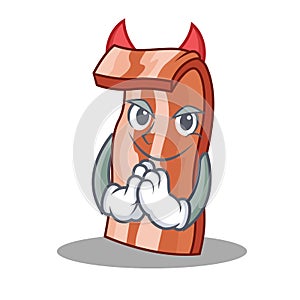 Devil bacon mascot cartoon style