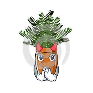 Devil boston fern with the cartoon shape