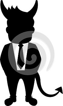 Devil Businessman Shadow Color Illustration