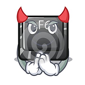 Devil button f6 on the shape cartoon