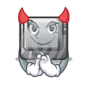 Devil button R in the mascot shape