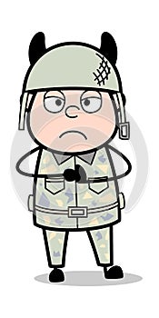 Devil - Cute Army Man Cartoon Soldier Vector Illustration