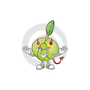 Devil elephant apple cartoon on white background