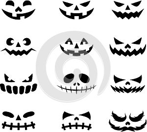 Devil face icons vector illustration