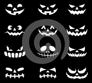 Devil face icons vector illustrations