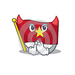 Devil flag vietnam fluttered on mascot pole
