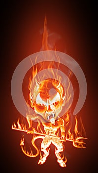 Devil in flames