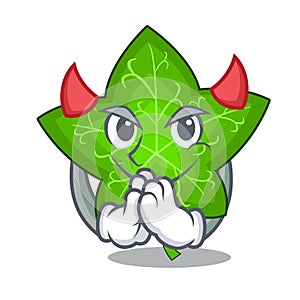 Devil fresh green ivy leaf mascot cartoon