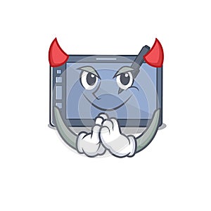 Devil graphic tablet isolated in the cartoon