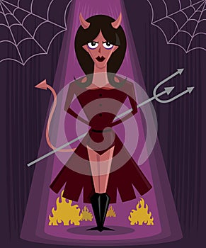 She Devil halloween character vector illustration