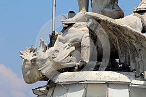 Devil head as a dragon sculpture