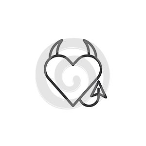 Devil heart line icon