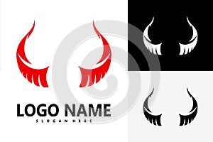 Devil horn logo vector illustration design