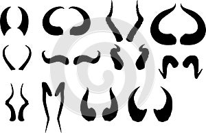 devil horn silhouette, devil horn silhouette Set,