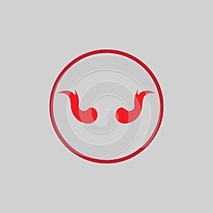 Devil horn Vector icon design illustration Template