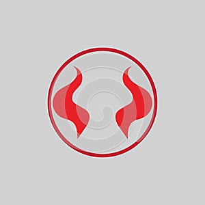 Devil horn Vector icon design illustration Template