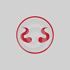 Devil horn Vector icon design illustration Template