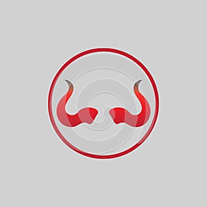 Devil horn Vector icon design illustration Template