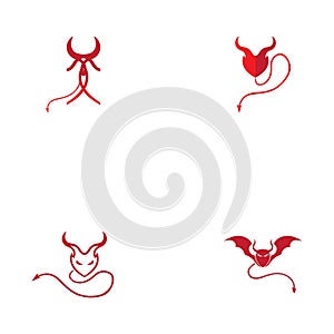 Devil horn Vector icon design illustration Template