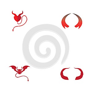 Devil horn Vector icon design illustration Template