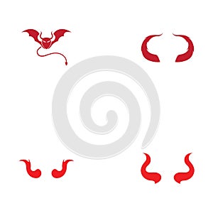 Devil horn Vector icon design illustration Template