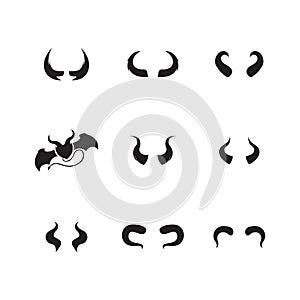 Devil horn Vector icon design illustration Template