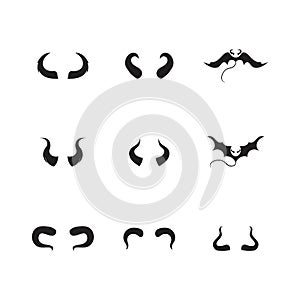 Devil horn Vector icon design illustration Template