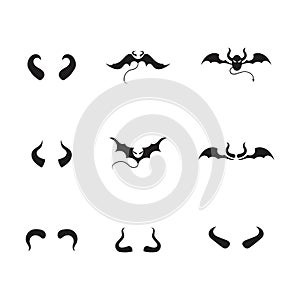 Devil horn Vector icon design illustration Template