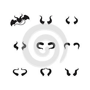 Devil horn Vector icon design illustration Template