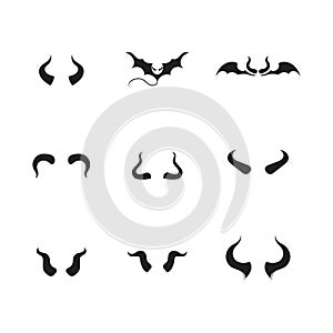 Devil horn Vector icon design illustration Template