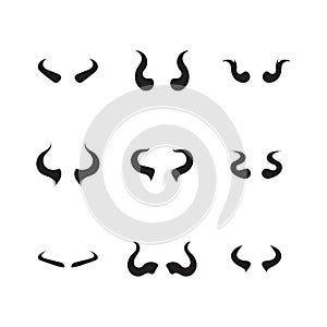 Devil horn Vector icon design illustration Template