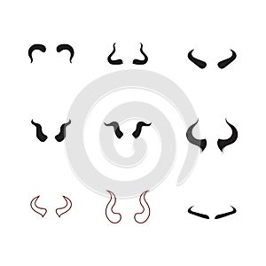 Devil horn Vector icon design illustration Template