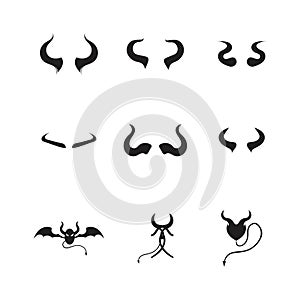 Devil horn Vector icon design illustration Template