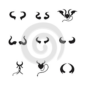 Devil horn Vector icon design illustration Template