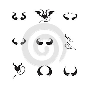 Devil horn Vector icon design illustration Template